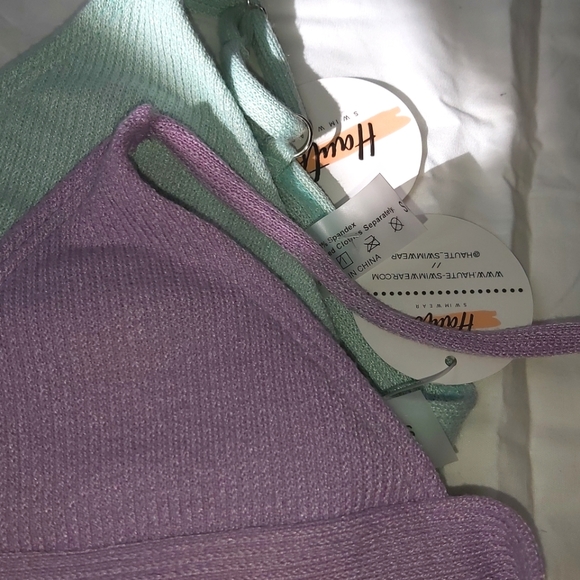 Haute Swimwear purple "Mellie" bikini set; size S - Picture 2 of 2